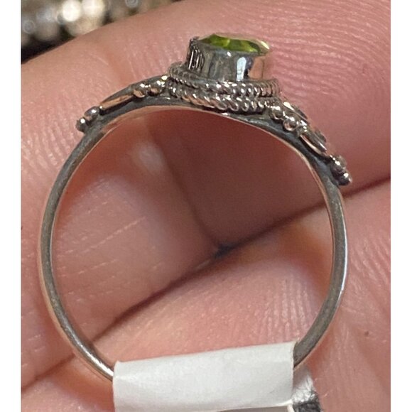 Ring Size 7.5 Tourmaline Green Sterling Silver 925 Women Semi-Precious Stone - Picture 7 of 12